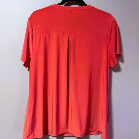 Sz XL Burnt Orange Anne Klein Short Sleeve Flowy Elegant Top Nearly New EUC - Picture 3 of 9